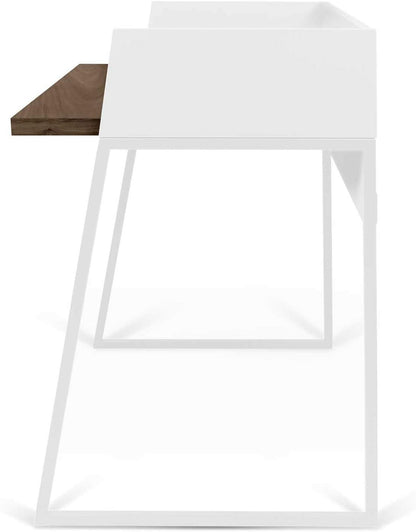 TEMAHOME Volga bureau hout walnoot en wit, 90 x 60 x 88 cm