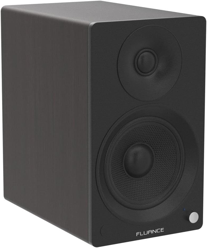 Fluance Ai41 Aangedreven 2-weg 2.0 stereo boekenplankluidsprekers met 5" drivers, 90W versterker voor draaitafel, tv, pc en Bluetooth 5 draadloze muziekstreaming met RCA, optisch, subwooferuitgang