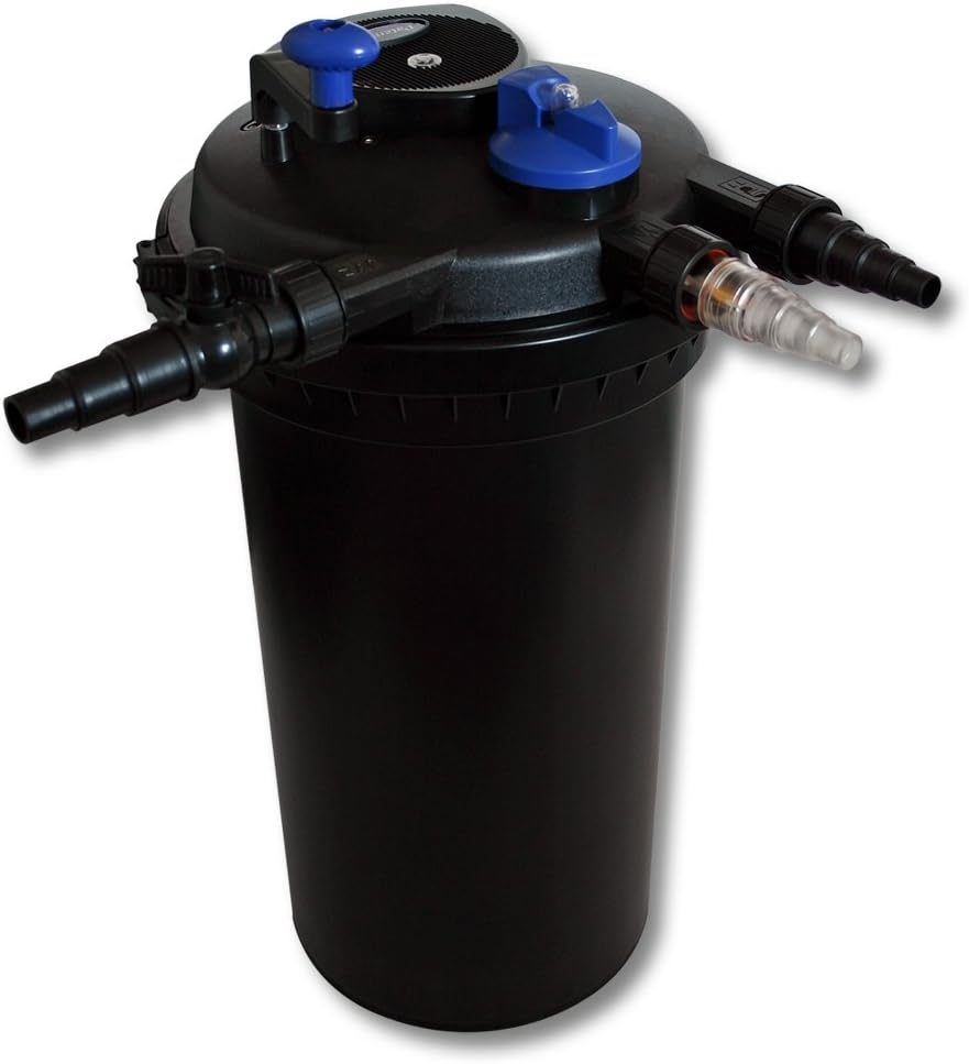 SunSun vijverfilterset voor 30.000 l met UVC 18 W, ECO-pomp 40 W, slang 25 m en skimmer CSP-250