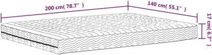Schuimmatras – Matras – Logeermatras – Bedmatras – Eenpersoonsmatras – Tweezijdige Hardheid H2 & H3 – Ademend Gebreide Hoes – 140 x 200 x 17 cm – 22D PU-Schuim Vulling