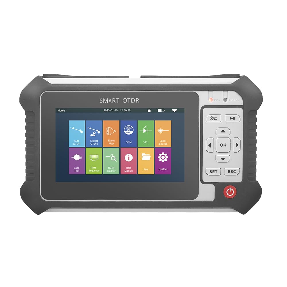 TM292 OTDR 1310/1550nm 24/22dB met 4,3-Zoll-Touchscreen, OTDR Singlemode met VFL OPM OLS Evenementenkaart RJ45, FC/UPC SC ST LC- Aansluiting opnemen