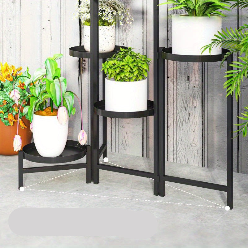 Plantenstandaard – Bloemenhouder – Plantenrek – Plantenhouder – Bloemenstandaard – Inklapbaar – Roestvrij Metaal – 80 cm Hoog – Geschikt Binnen en Buiten