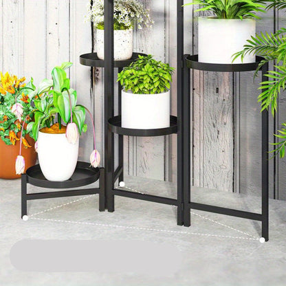 Plantenstandaard – Bloemenhouder – Plantenrek – Plantenhouder – Bloemenstandaard – Inklapbaar – Roestvrij Metaal – 80 cm Hoog – Geschikt Binnen en Buiten