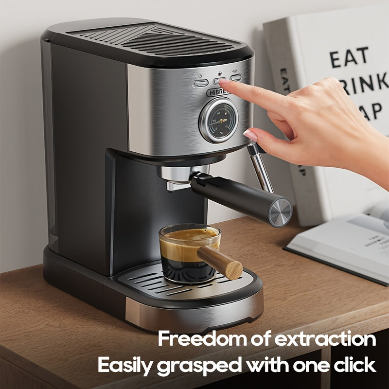 Espressomachine – Koffiemachine – Barista Machine – Koffiezetapparaat – 15 Bar Druk – RVS 430 Semi-automatisch – Afneembaar Waterreservoir
