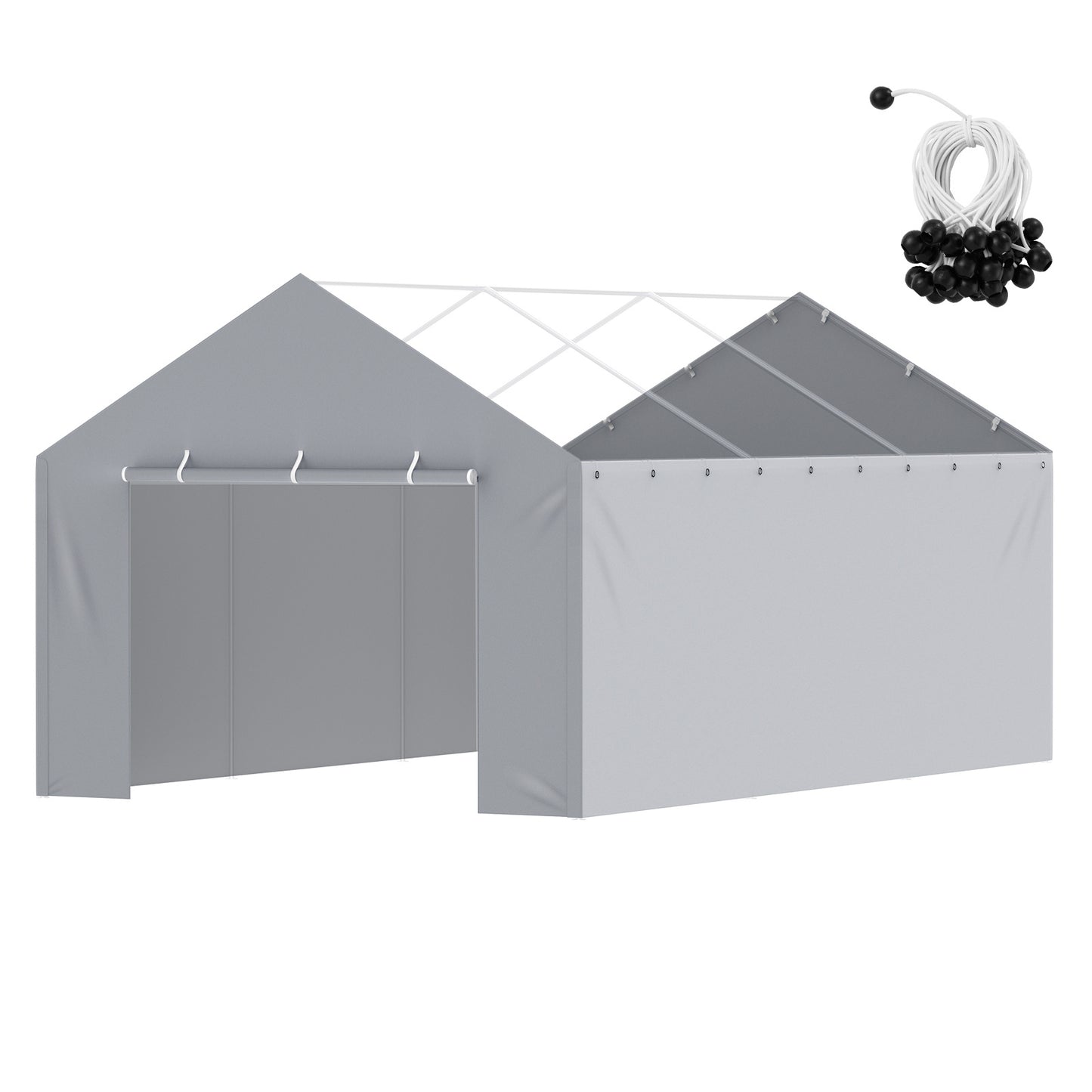 Zijwand Carport – Zijwand Tent – Garagewand – Tentwand – Carport Afdekzeil – Waterdicht en UV-bestendig – Stevig PE Geweven Materiaal (12 x 20 ft)