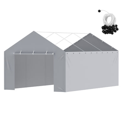 Zijwand Carport – Zijwand Tent – Garagewand – Tentwand – Carport Afdekzeil – Waterdicht en UV-bestendig – Stevig PE Geweven Materiaal (12 x 20 ft)
