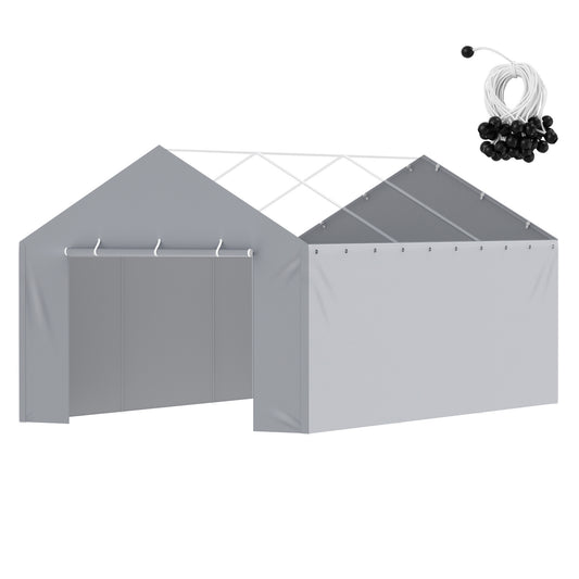 Zijwand Carport – Zijwand Tent – Garagewand – Tentwand – Carport Afdekzeil – Waterdicht en UV-bestendig – Stevig PE Geweven Materiaal (12 x 20 ft)