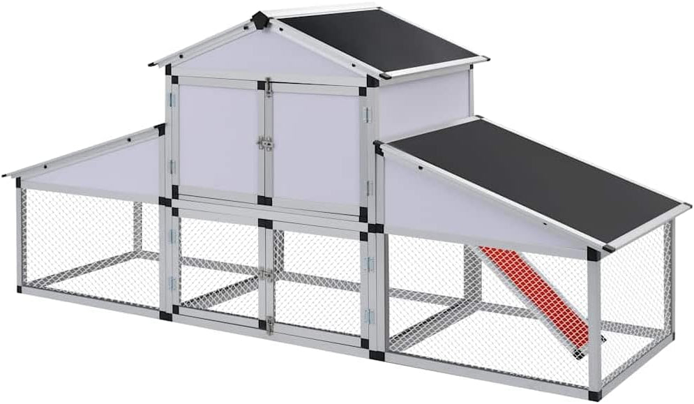 Kippenren – Kippenhok – Hennenren – Kippenkooi – Nachthok – Aluminium Frame – Ruim Met Legnest En Uitschuifbare Lade