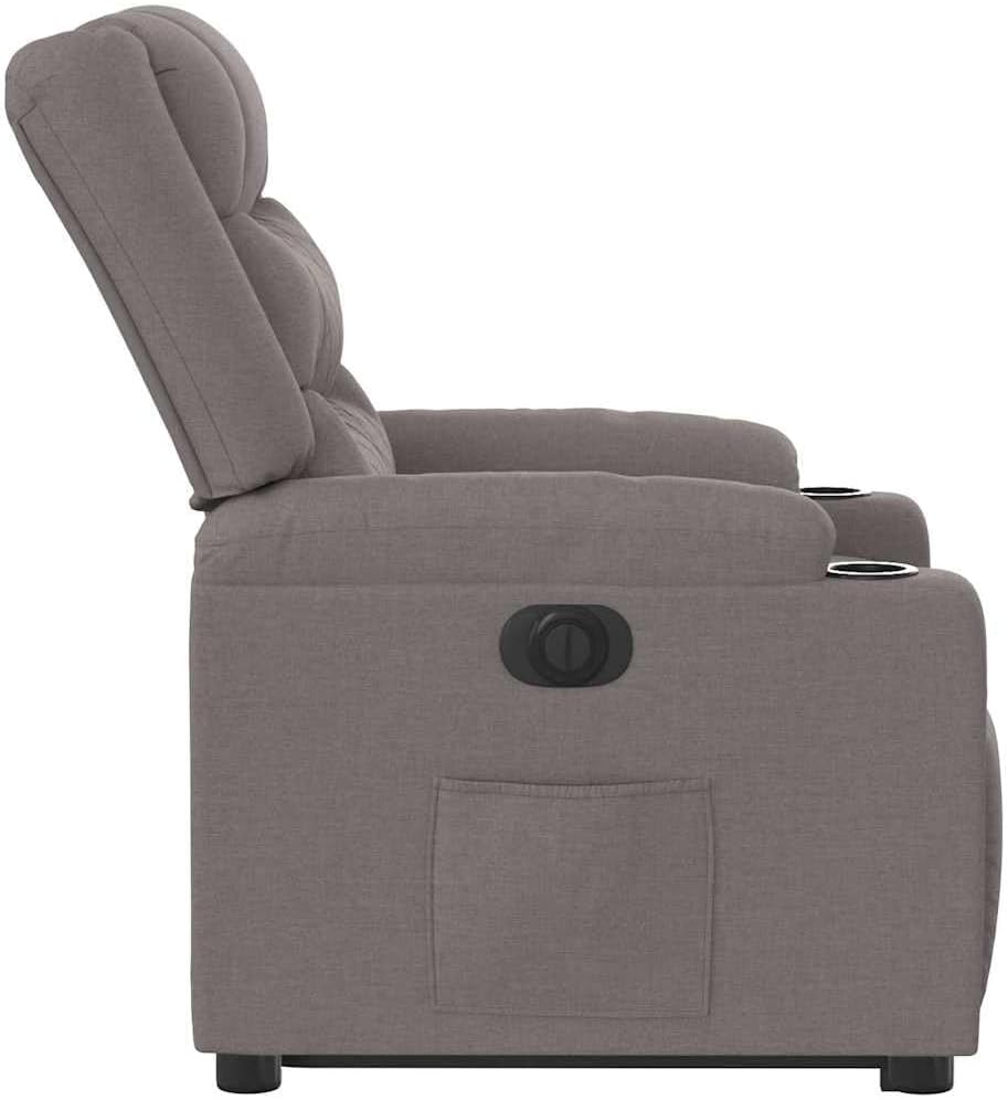 Relaxfauteuil – Elektrische Relaxstoel – Sta-op Stoel – TV Stoel – Verstelbare Fauteuil – Elektrisch Kantelbaar – Taupe Stof