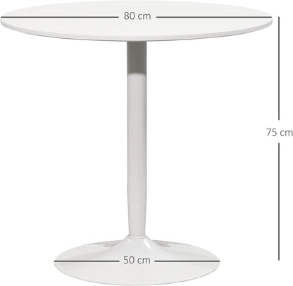 Ronde Eettafel – Keukentafel – Bistrotafel – Bartafel – Koffietafel – Compact Ontwerp Ø80 cm – Stevig MDF Tafelblad