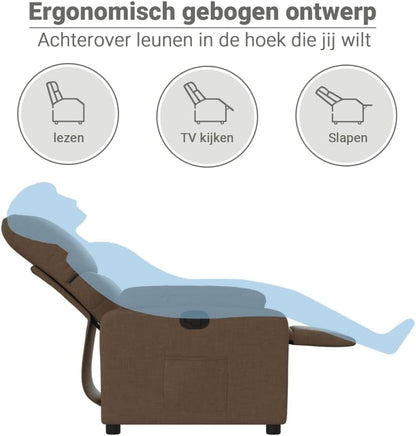 vidaXL Armchair adjustable fabric brown,recliner chair,recliner chair,armchair,recliner chair,lazy chair,tv chair,stand chair,recliner chair