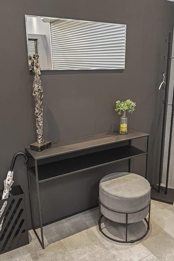 HAKU Console zwart, metaal - Maat: B 112 cm x H 81 cm x D 28 cm, Stijl: Modern