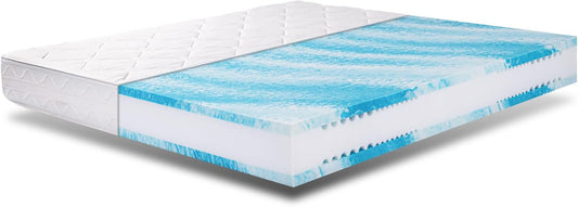 EGO HOME Pocketveringmatras, 160 x 200 cm, hoogte 22 cm, ergonomisch, 7 zones veermatras met comfortschuim en microvezel overtrek, hardheid H3 matras, 160 x 200 cm, Oeko-Tex gecertificeerd