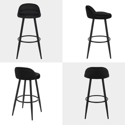 Barkruk Set van 2 - Stoel - Kleine stoel - Keukenstoel - 37,5 cm x 34 cm - Zwart