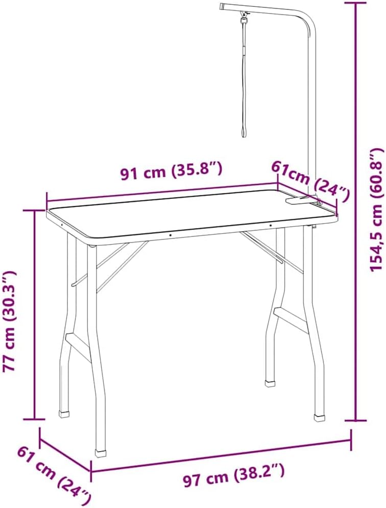 vidaXL Pet grooming table with 1 leashing option