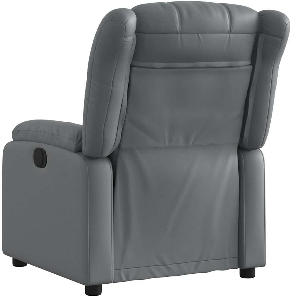 Verstelbare Fauteuil – Relaxstoel – Loungestoel – Zitstoel – Leunstoel – Kunstleer – Handmatig Verstelbaar Tot 135° – Zijvak