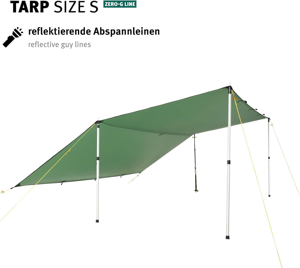 Wechsel Tents Tarp S - Waterdichte Luifel 4 x 2,9 m - Bescherming Tegen Weersinvloeden en UV - Groen (Zero-G-Line)