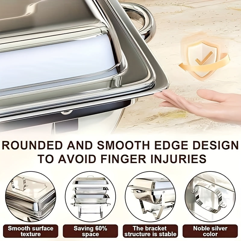 Chafing Dish – Buffetwarmer – Warmhoudplaat – Warmhoudschaal – Warmhoudbak – RVS 9 Liter – Inclusief Deksel – Elektriciteitsvrij