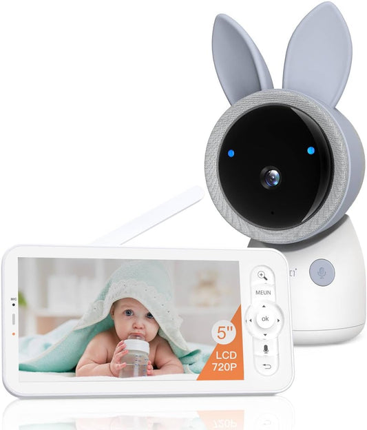 ARENTI AINanny A4 Kit Plus 4 MP video-babyfoon met 12,7 cm (5 inch) LCD-scherm, zwenk- en kantelfunctie met automatische tracking