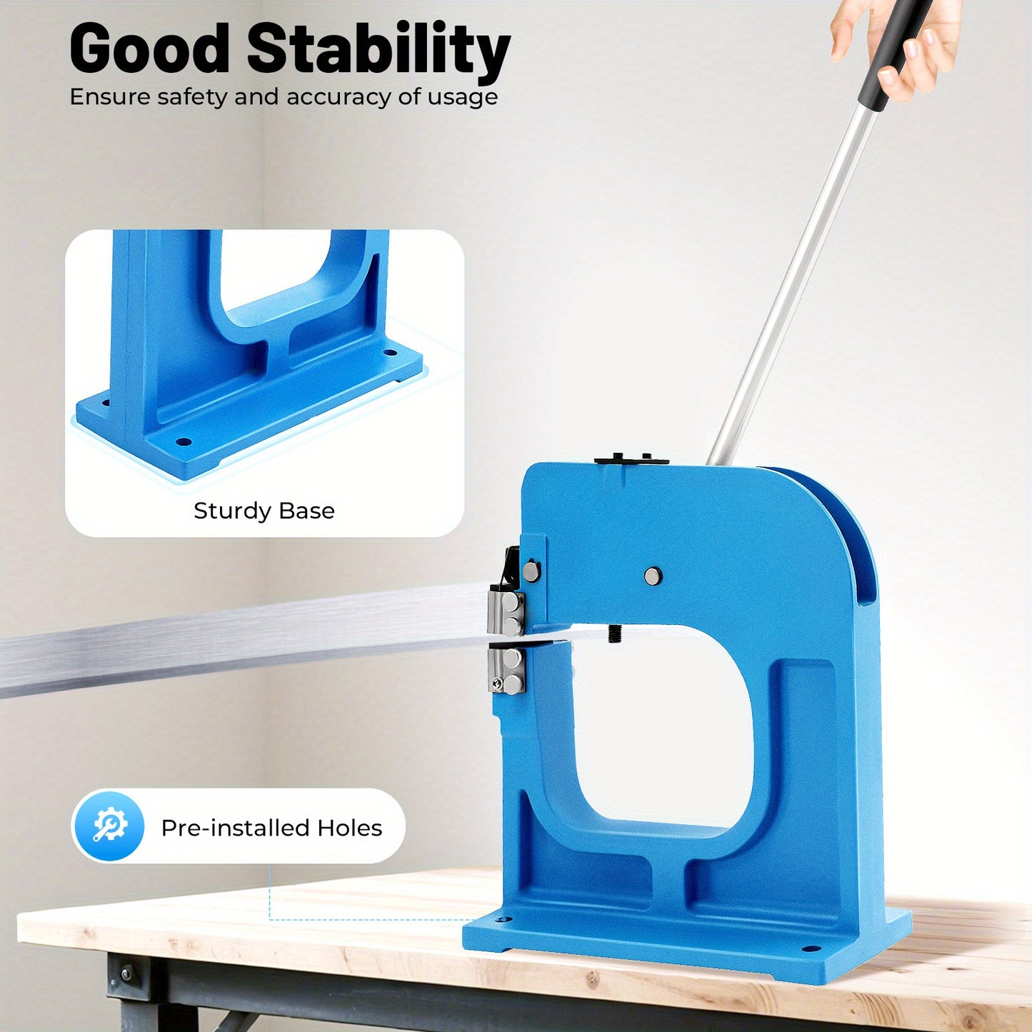 Krimptang – Krimpgereedschap – Rekgereedschap – Metaalbewerker – Industriële Tang – Blauw – Gietijzer & Carbonstaal – Instelbare Krachtcontrole