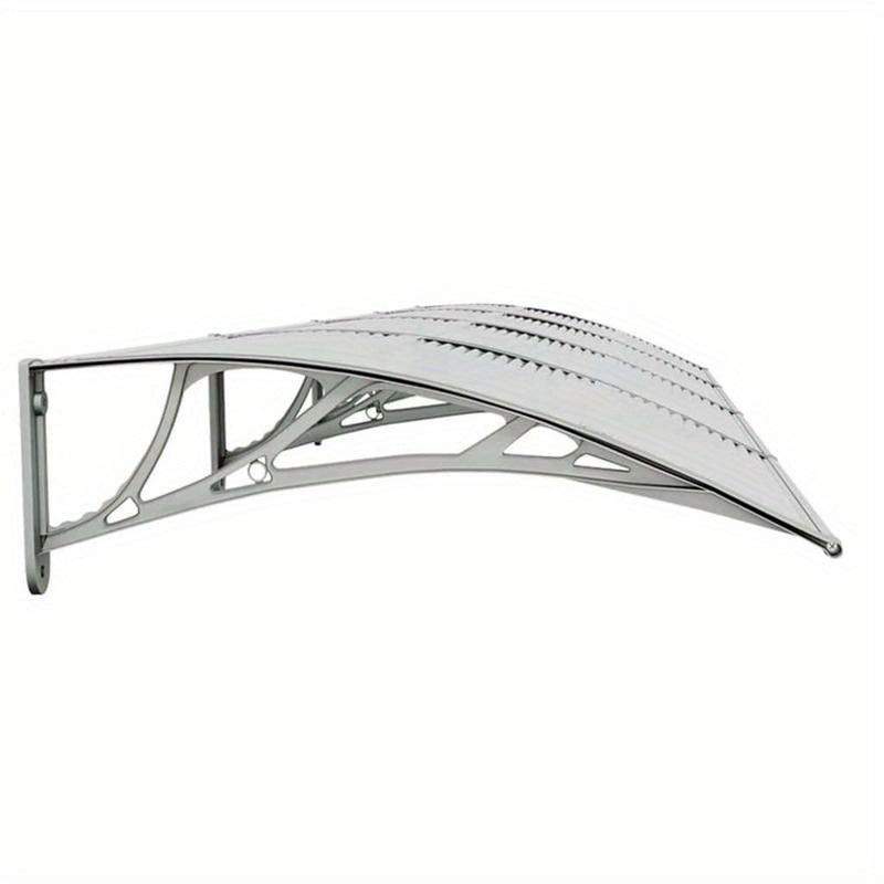 Deurkapje – Deurafdak – Deuroverkapping – Regendoek – Afdakje – Grijs Transparant – Duurzaam Polycarbonaat – 350x75 cm – Weerbestendig en Lichtdoorlatend