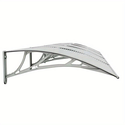 Deurkapje – Deurafdak – Deuroverkapping – Regendoek – Afdakje – Grijs Transparant – Duurzaam Polycarbonaat – 350x75 cm – Weerbestendig en Lichtdoorlatend
