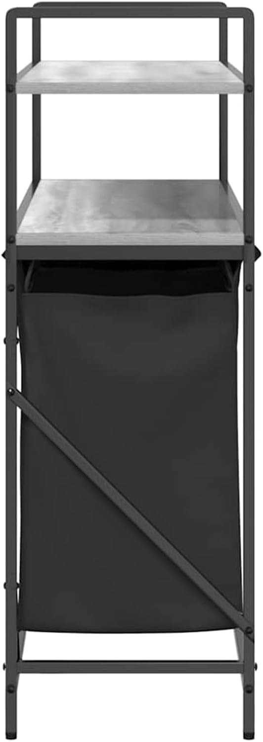 Wasmand – Wasbak – Wasrek – Wasopvang – Wascontainer – 3 Compartimenten – Stalen Frame Met Houten Planken
