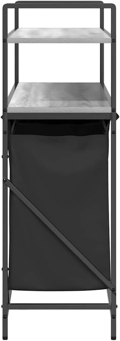 Wasmand – Wasbak – Wasrek – Wasopvang – Wascontainer – 3 Compartimenten – Stalen Frame Met Houten Planken