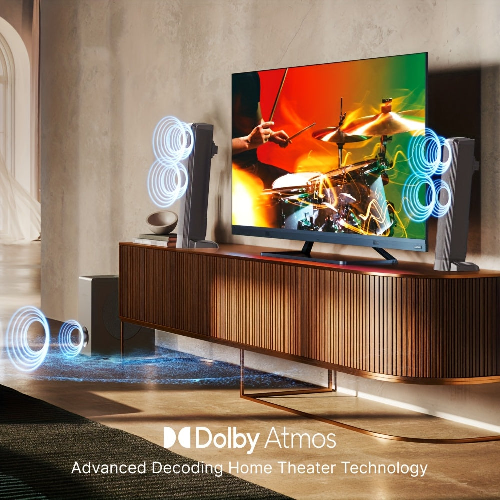 4.1-kanaals Soundbar – TV Speaker – Home Cinema Geluid – Surround Soundbar – Draadloze Soundbar – Dolby Atmos – 280W Piekkracht – Bass Boost & 3 EQ Modi