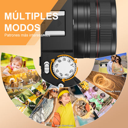 Digitale Camera – Vlogcamera – Fotocamera – Reiscamera – Compacte Camera – 64MP Beeldkwaliteit – 18x Zoom Met Autofocus