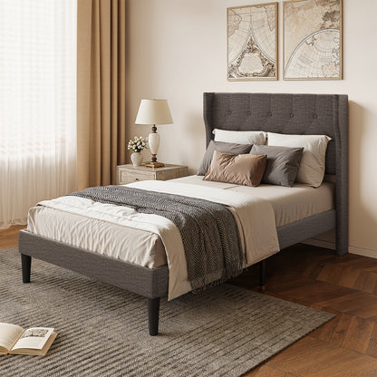 Soft-Pack Bedombouw – Bedframe – Bedkast – Bedomlijsting – Onderstel – Donkergrijs – Met Stille Strips – 20 Cm Opbergruimte Onderbed – 120x200 Cm – Gemakkelijk Montage