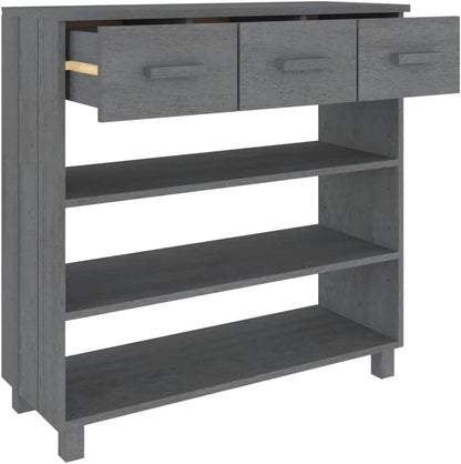 vidaXL Wall table HAMAR 90x35x90 cm solid pine wood dark grey, table, bench table, hallway table, hallway table, side table, accent table