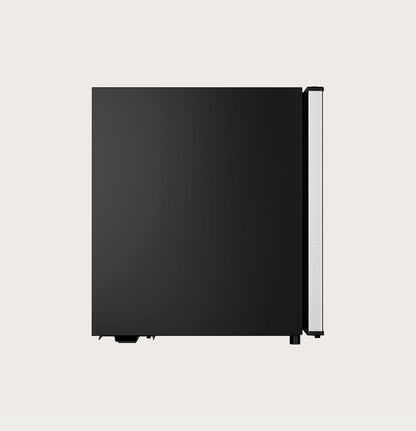 EVVO F22X Mini-koelkast, 46 l, roestvrij staal, energiebesparend, 80 kWh/jaar, 41 dB, compacte koelkast voor kantoor, slaapkamer en studio, stille mini-koelkast in modern design