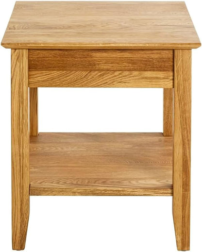 HAKU Bijzettafel eiken, Massief hout - Maat: B 45 cm x H 52 cm x D 45 cm, Stijl: Traditioneel