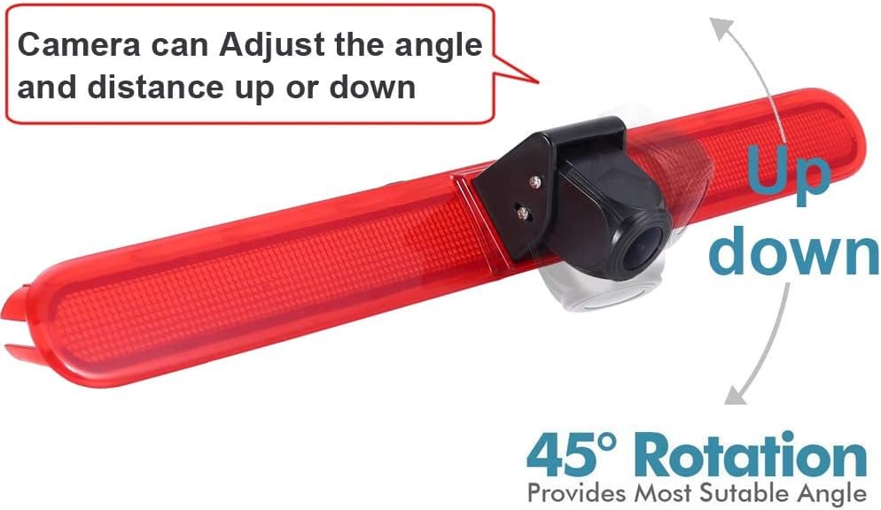 HD IP68 1280 pixels achteruitrijsysteem achteruitrijcamera remlicht passend met hoek verstellen nachtversie IR-licht hoge dak dak camera voor T5 Multivan Caravelle Camper/T6/Lupo 6X/Seat Arosa +4,3 inch monitor