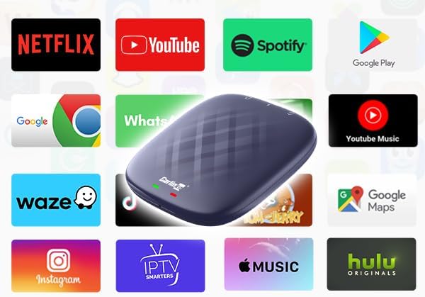 CarlinKit Android 13 CarPlay AI BOX, 8 GB + 128 GB, Snapdragon QCM 6125, ondersteuning voor draadloze CarPlay/draadloze Android Auto, Google Play Store, Netflix, YouTube online