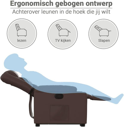 vidaXL Stand up armchair adjustable leatherette brown