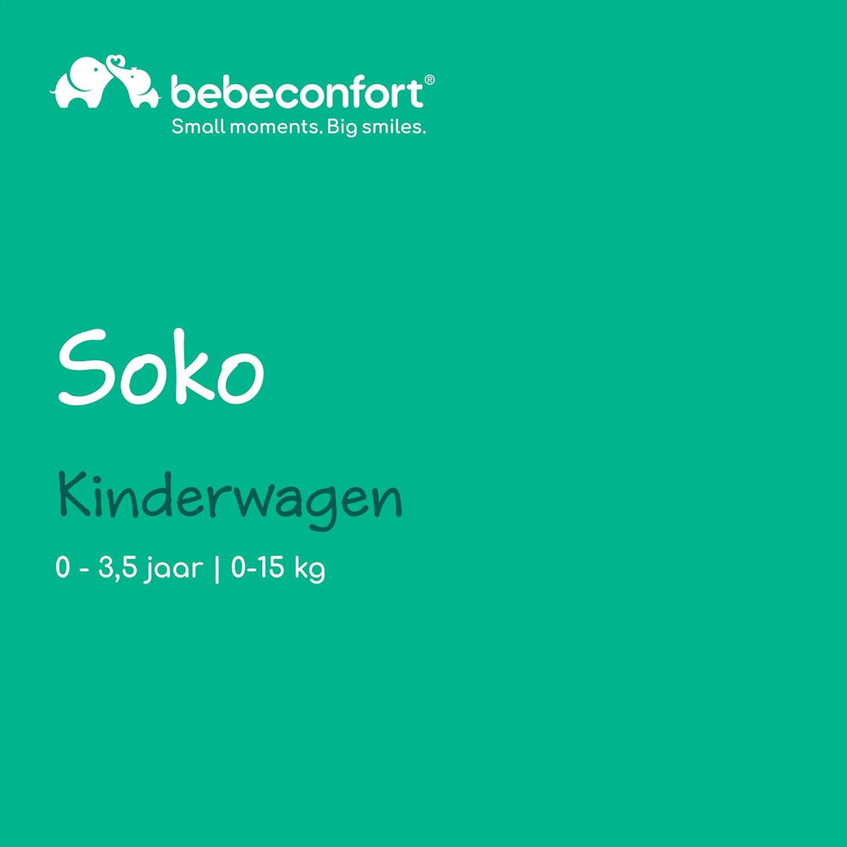 Bebeconfort Soko Ultracompacte Kinderwagen, 0 maanden tot 3,5 jaar, 0-15 kg, Mineral Green
