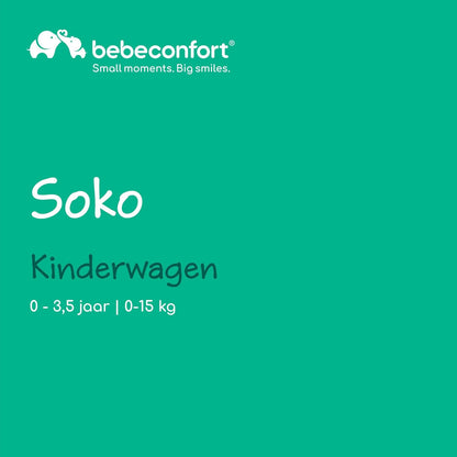 Bebeconfort Soko Ultracompacte Kinderwagen, 0 maanden tot 3,5 jaar, 0-15 kg, Mineral Green