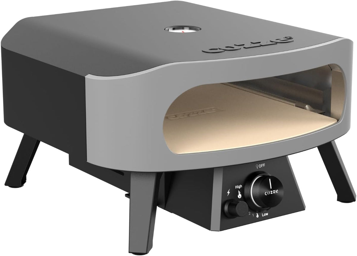 Cozze® | 13" CLASSIC Pizzaoven Gas 30mbar | Inclusief Cordierite Pizzasteen | Automatische Ontsteking | Thermometer | Compact Ontwerp