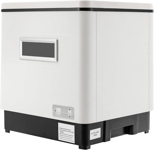 Mini-vaatwasser, tafelvaatwasser, kleine vaatwasser, roestvrij staal, vaatwasser, vrijstaande vaatwasser, 1500 W, 220 V, geschikt voor het afspoelen van servies en bestek - QUORE