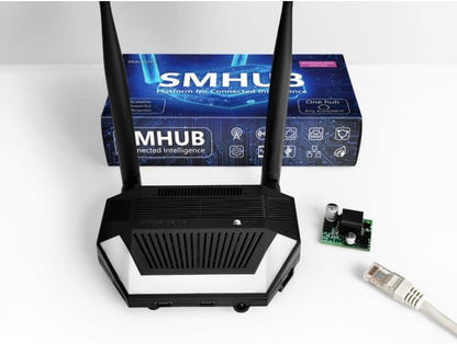LINEOPS SMHUB Essential – Home Hub Multiprotocol Zigbee 3.0, Thread, WiFi 6 & Bluetooth naar Ethernet en USB, werkt met Zigbee2MQTT, Home Assistant, Matter & HomeKit (SMHUB Essential)