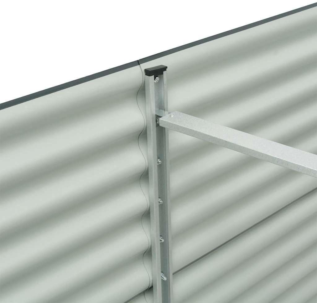 vidaXL Planter 400x80x81cm Galvanized Steel Silver Garden Container Flower Box - QUORE