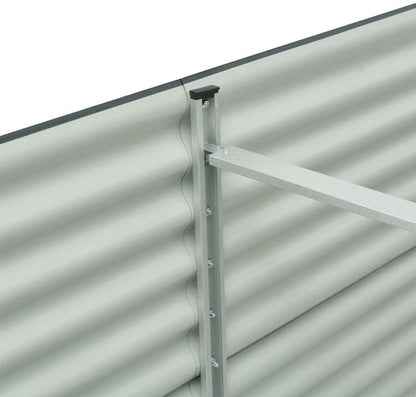 vidaXL Planter 400x80x81cm Galvanized Steel Silver Garden Container Flower Box - QUORE
