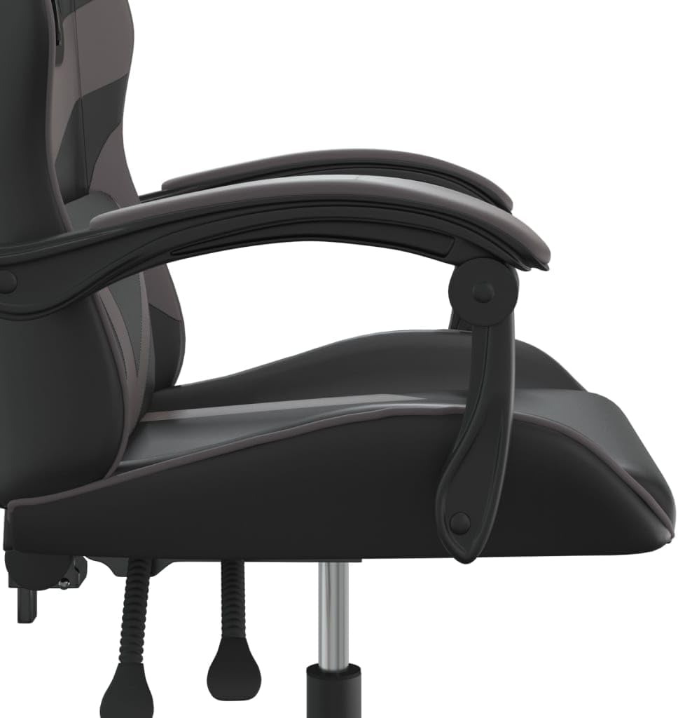 vidaXL Gaming chair swivel leatherette black and grey