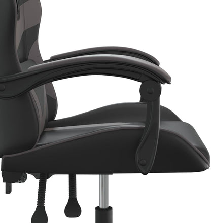 vidaXL Gaming chair swivel leatherette black and grey