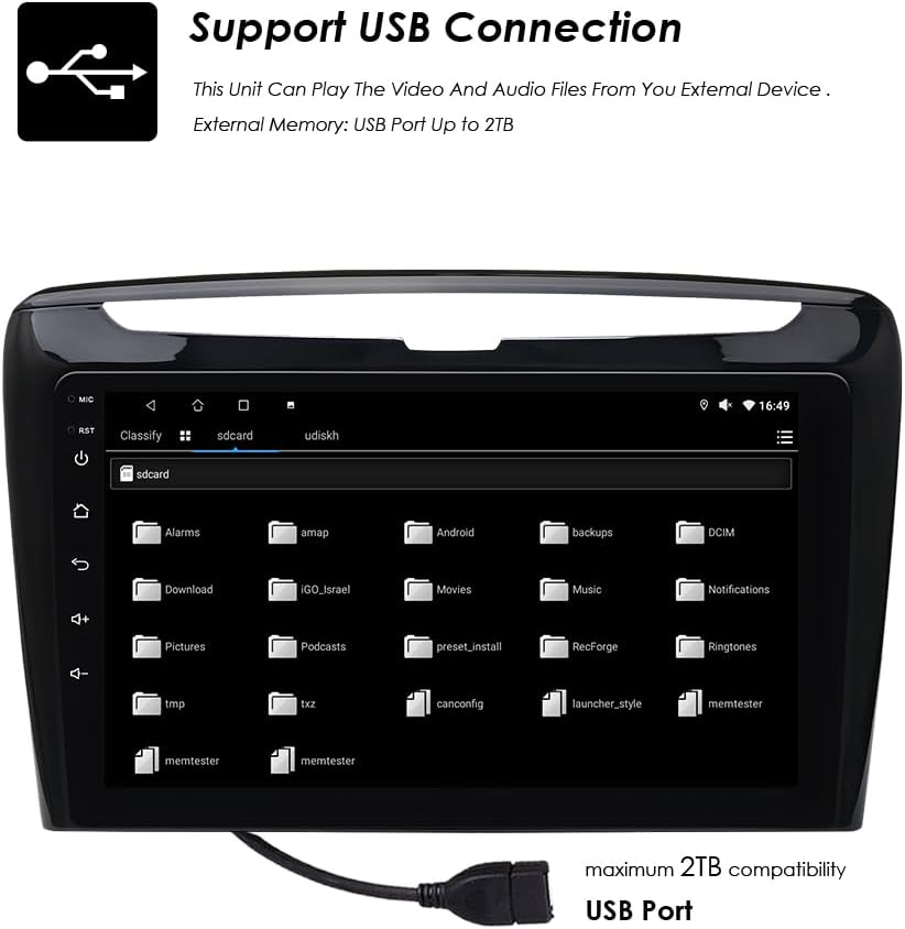 Ossuret Autoradio voor Lancia Ypsilon (2012-2020), 9 Inch Android 13 Touchscreen 2+32GB GPS Navigatie met Carplay Android Auto WiFi Bluetooth Stuurwielbediening DSP USB