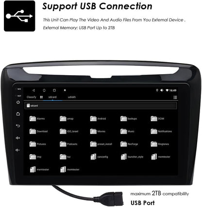Ossuret Autoradio voor Lancia Ypsilon (2012-2020), 9 Inch Android 13 Touchscreen 2+32GB GPS Navigatie met Carplay Android Auto WiFi Bluetooth Stuurwielbediening DSP USB