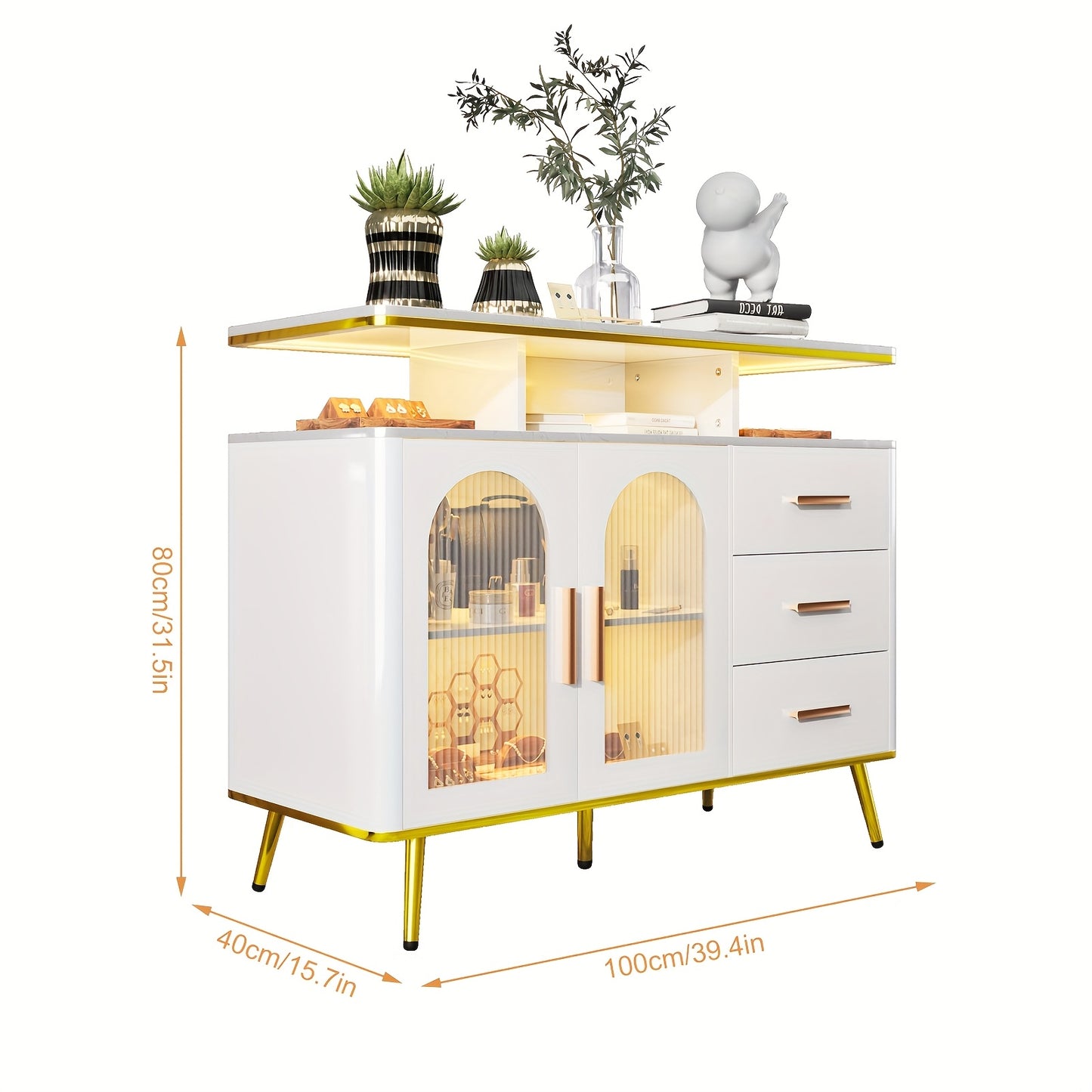 Witte Kast – Opbergkast – Dressoir – Ladekast – Bergkast – Grote Capaciteit – Massief Hout