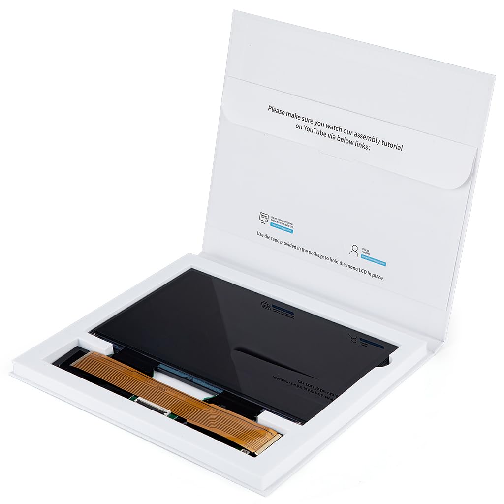 10 inch 12K Monochroom LCD-scherm – 3D-printer Display – Harsprinter Paneel – Hoge Resolutie Scherm – 3D Print Accessoire – Snellere Uitharding – Duurzaam Hittebestendig